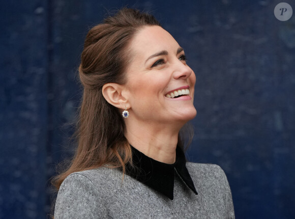 Kate Middleton arrive pour une visite à la fondation Trinity Buoy Wharf, un site de formation pour les arts et la culture à Londres, Royaume Uni, le jeudi 3 février 2022.