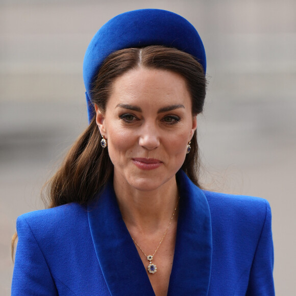 Catherine (Kate) Middleton, duchesse de Cambridge, lors du service annuel du Commonwealth à l'abbaye de Westminster à Londres, Royaume Uni, le 14 mars 2022. 
