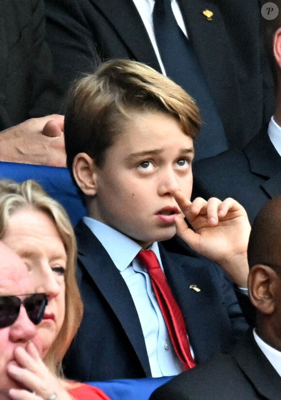 Le prince George assiste au quart de finale entre le Pays de Galles et l'Argentine à Marseille lors de la Coupe du monde de Rugby 2023 le 14 octobre 2023. © Bruno Bebert / Bestimage 