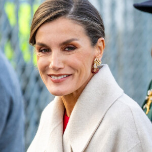 La reine Letizia d'Espagne - Le couple royal d'Espagne, accueilli par la famille royale du Danemark à leur arrivée à Copenhague, le 6 novembre 2023.