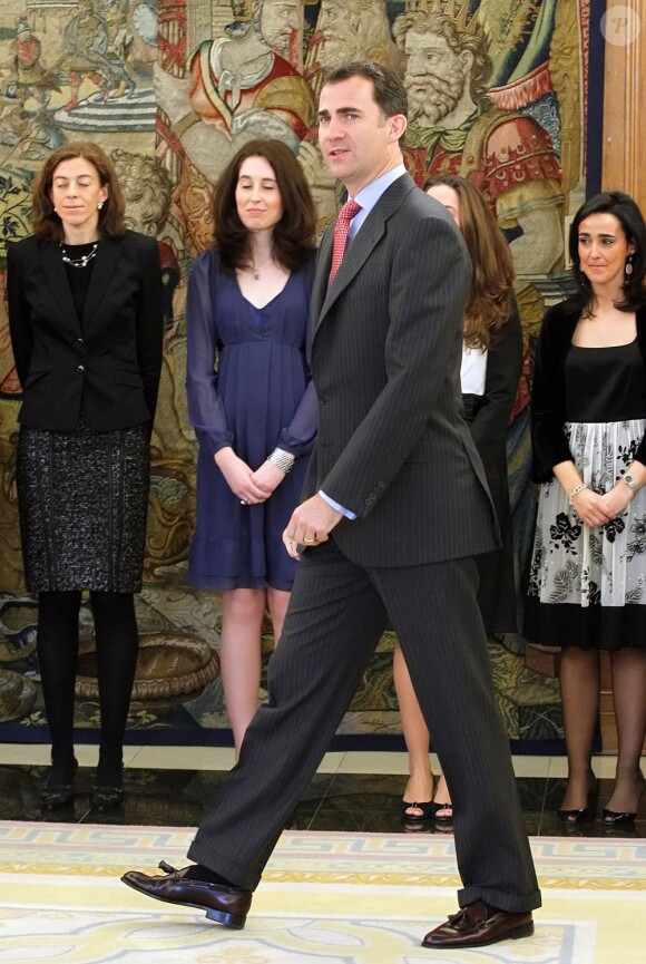 Letizia d'Espagne et son mari le prince Felipe à Madrid, le 17 mars 2010