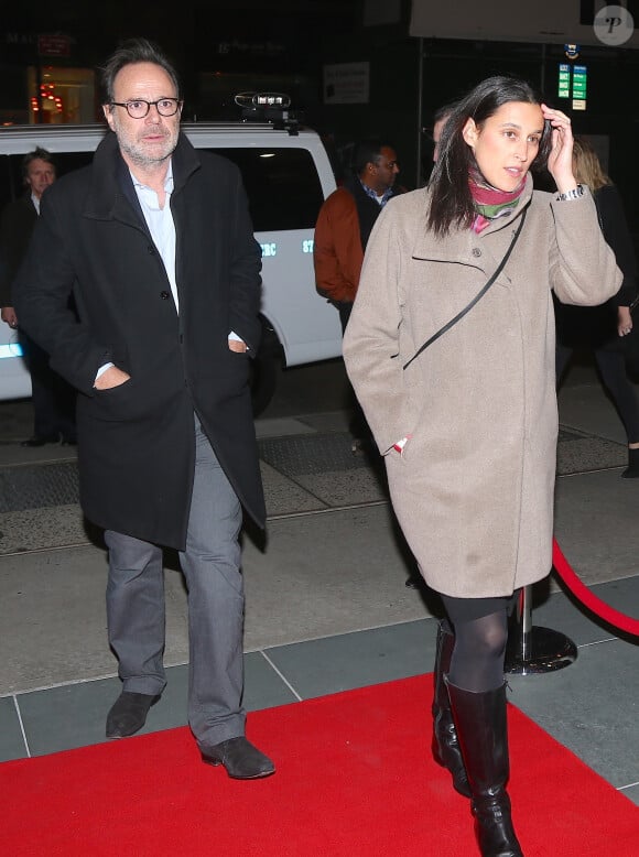 Exclusif - Marc Levy et sa femme Pauline Lévêque enceinte arrivent au Festival du film "In French with English subtitles" à New York, le vendredi 20 Novembre 2015. 
