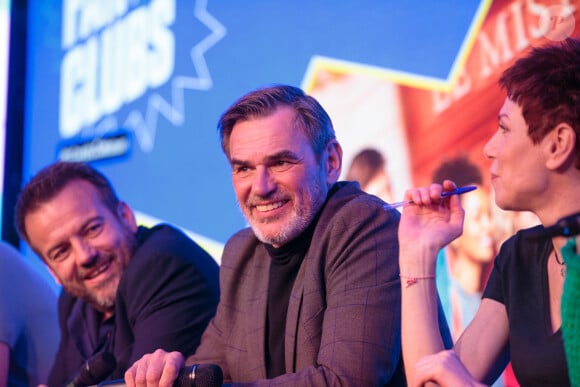 Stéphane Henon, Jérôme Bertin et Marie Réache lors de la rencontre avec l’équipe de Plus Belle La Vie, Encore Plus Belle (TF1), modérée par le journaliste Alexandre du Serie Mania Festival international Lille 2024, à Lille, France, le 16 mars 2024. © Stéphane Vansteenkiste/Bestimage.