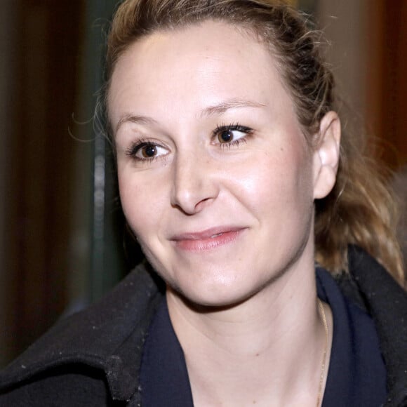 Portrait de Marion Maréchal (Parti Rassemblement National) lors du petit-déjeuner/débat pour les élections européennes à Paris. Le 5 avril 2024 © Cédric Perrin / Bestimage