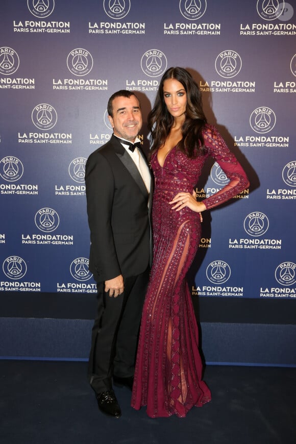 Exclusif - Arnaud Lagardère et sa femme Jade Foret (Lagardère) - Dîner de gala au profit de la Fondation PSG au Parc des Princes à Paris le 16 mai 2017. © Rachid Bellak/Bestimage