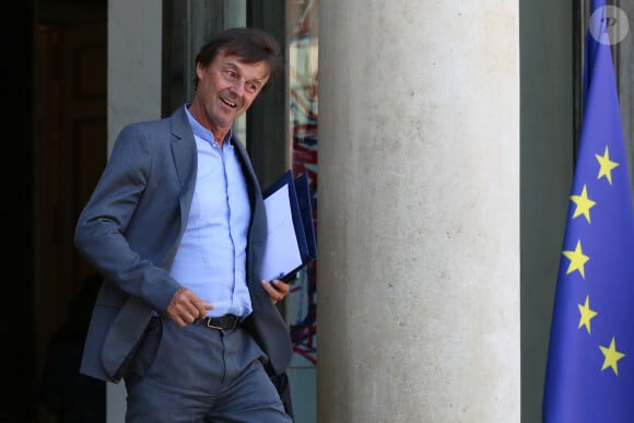 Le ministre de la Transition Ecologique et Solidaire Nicolas Hulot lors de la sortie du conseil des ministres du 6 juillet 2018, au palais de l'Elysée à Paris. © Stéphane Lemouton / Bestimage