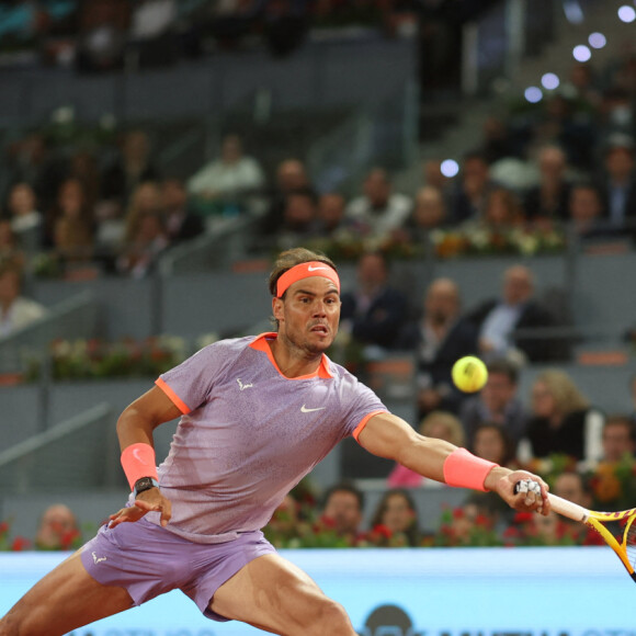 Rafael Nadal (Esp) - Rafael Nadal s'incline en huitième de finale au Tournoi de tennis de Madrid (Mutua Madrid Open) le 30 avril 2024. © Antoine Couvercelle / Panoramic / Bestimage 