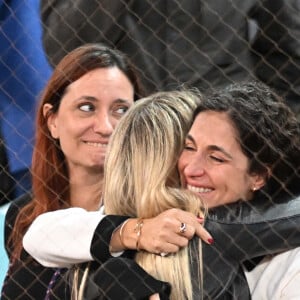 Elle était très touchée, comme sa femme Xisca. 
Maribel Nadal et Xisca Perelló - La famille proche de Rafael Nadal est émue après sa défaite en huitième de finale au Tournoi de tennis de Madrid (Mutua Madrid Open) le 30 avril 2024. 