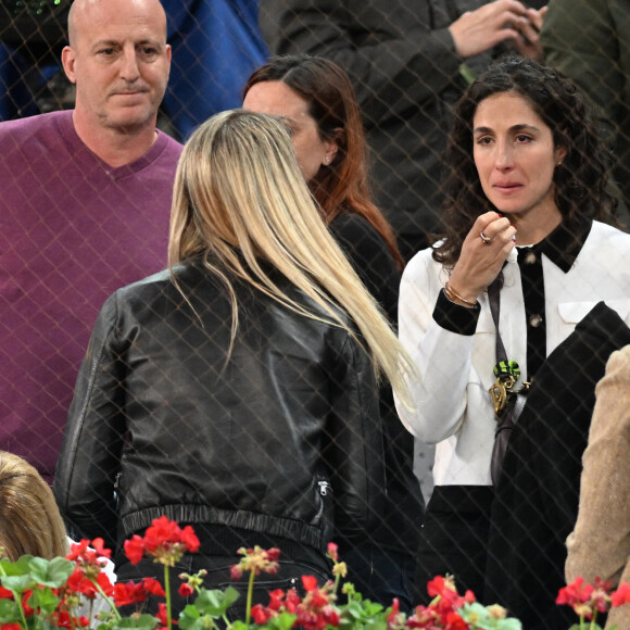 Maribel Nadal et Xisca Perelló - La famille proche de Rafael Nadal est émue après sa défaite en huitième de finale au Tournoi de tennis de Madrid (Mutua Madrid Open) le 30 avril 2024. 