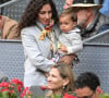 Sauf son petit Rafael Junior, couché au vu de l'heure tardive du match. 
Xisca Perelló avec son fils Rafael - Match de Rafael Nadal au Mutua Madrid Open, 29 avril 2024 à Madrid, Espagne. @ José Oliva / Europa Press 04/29/2024