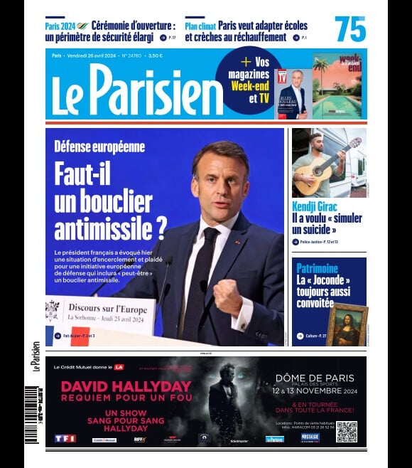 "Le Parisien", édition du 26 avril 2024.