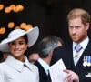 Le mari de Meghan Markle est de retour en Angleterre
 
Harry, duc de Sussex, et Meghan Markle - Les membres de la famille royale et les invités lors de la messe célébrée à la cathédrale Saint-Paul de Londres, dans le cadre du jubilé de platine (70 ans de règne) de la reine Elisabeth II d'Angleterre. Londres, le 3 juin 2022.