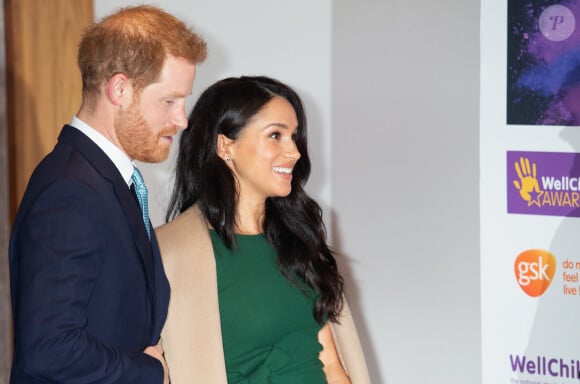 Le prince Harry, duc de Sussex, et Meghan Markle, duchesse de Sussex, arrivent à la cérémonie des WellChild Awards à Londres le 15 octobre 2019. 