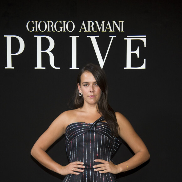 Pauline Ducruet au défilé de mode Haute-Couture automne-hiver 2018/2019 "Giorgio Armani Privé" à Paris le 3 juillet 2018. 