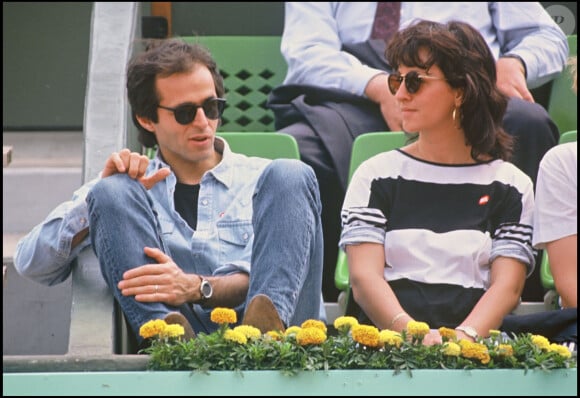 Jean-Jacques Goldman et Catherine Morlet en 1990 à Roland-Garros