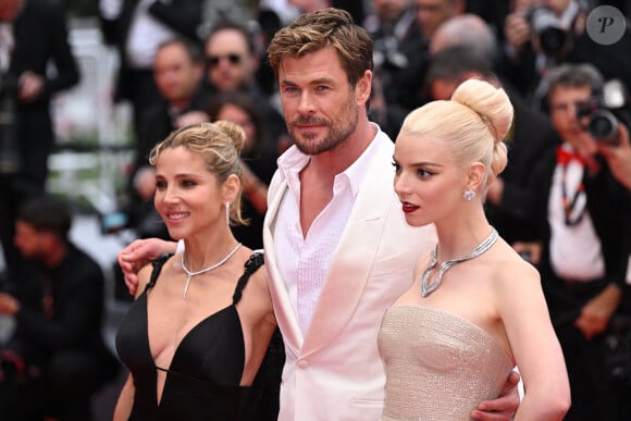 Elsa Pataky, Chris Hemsworth, Anya Taylor-Joy à l'avant-première mondiale de "Furiosa : Une saga Mad Max" lors du Festival de Cannes, le 15 mai 2024. Photo: Doug Peters/PA Wire.