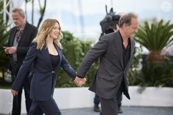 Vincent Lindon et Léa Seydoux - Photocall du film "Le deuxième acte", présenté hors compétition, lors du 77ème Festival International du Film de Cannes (14 - 25 mai 2024), le 15 mai 2024. 
