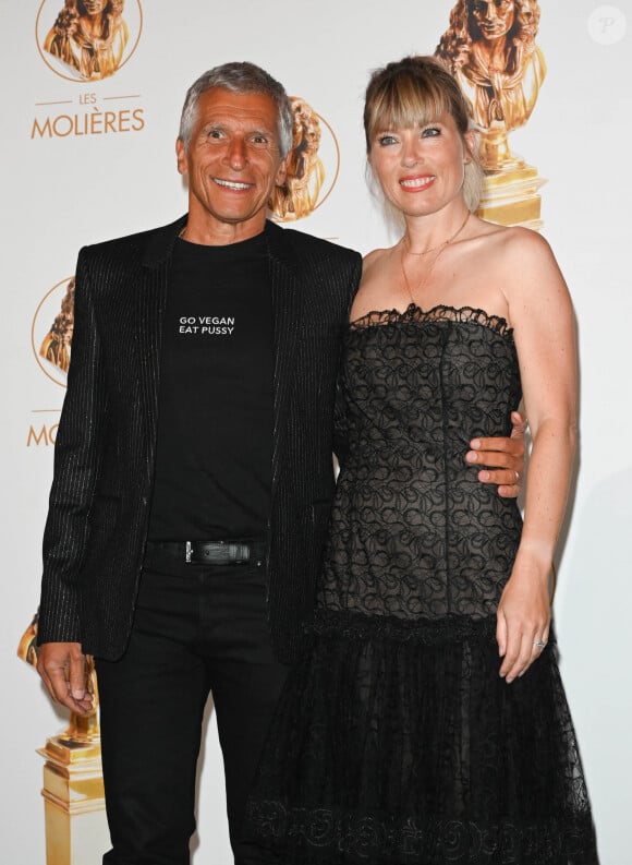 Nagui et sa femme Mélanie Page au photocall de la 33ème cérémonie des Molières aux Folies Bergère à Paris le 30 mai 2022. © Coadic Guirec / Bestimage 