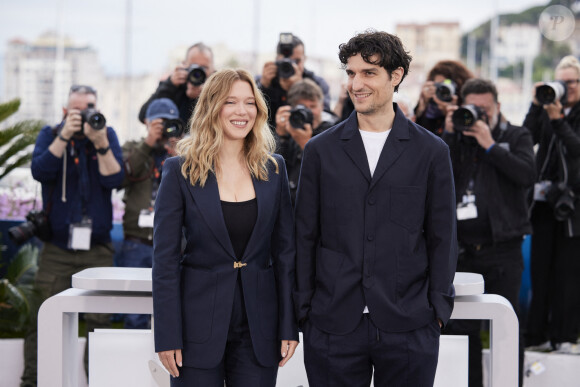 Léa Seydoux et Louis Garrel - Photocall du film "Le deuxième acte", présenté hors compétition, lors du 77ème Festival International du Film de Cannes (14 - 25 mai 2024), le 15 mai 2024.