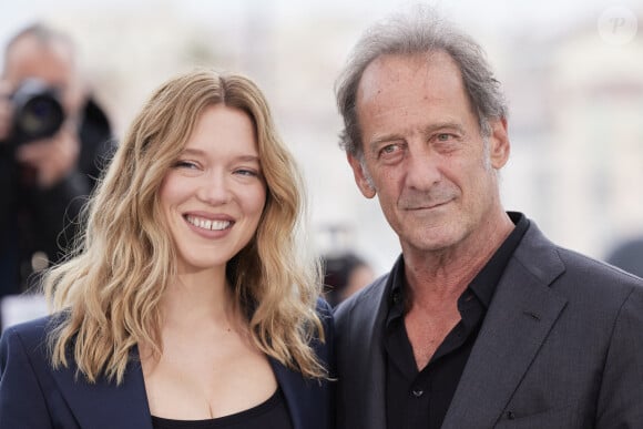 Vincent Lindon et Léa Seydoux - Photocall du film "Le deuxième acte", présenté hors compétition, lors du 77ème Festival International du Film de Cannes (14 - 25 mai 2024), le 15 mai 2024.