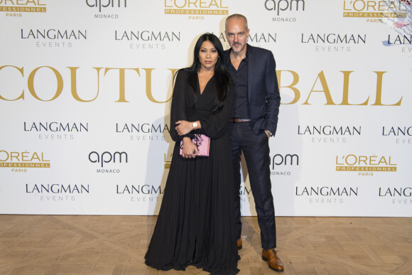 Anggun et son compagnon Christian Kretschmar - Couture Ball by Langman Events" Closing Fashion week en Présence de Madame A. Laffont aux platines au Mona Bismarck American Center à Paris , le 26 janvier 2018. © Pierre Perusseau/Bestimage