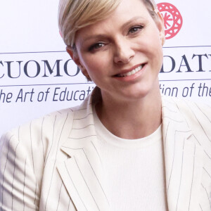 La princesse Charlène de Monaco - Le prince Albert II de Monaco et la princesse Charlene de Monaco ont assisté aux phases finales du 12eme Tournoi Sainte Devote et remis la coupe au vainqueur, l'Afrique du Sud, au stade Louis II de Monaco, le 20 avril 2024.  © Claudia Albuquerque/Bestimage