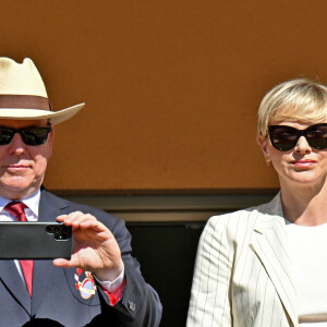 Le prince Albert II de Monaco et la princesse Charlene de Monaco ont assisté aux phases finales du 12eme Tournoi Sainte Devote au stade Louis II de Monaco, le 20 avril 2024. © Bruno Bebert/Bestimage