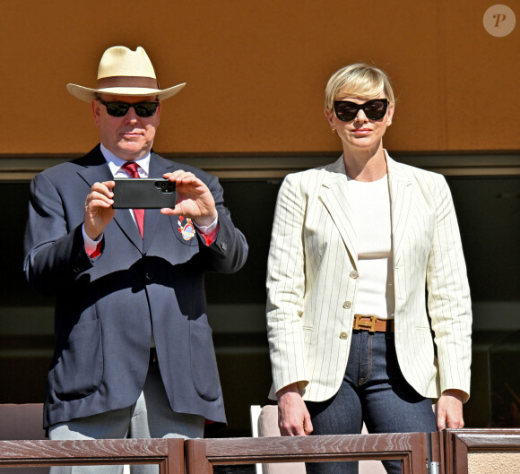 Le prince Albert II de Monaco et la princesse Charlene de Monaco ont assisté aux phases finales du 12eme Tournoi Sainte Devote au stade Louis II de Monaco, le 20 avril 2024. © Bruno Bebert/Bestimage