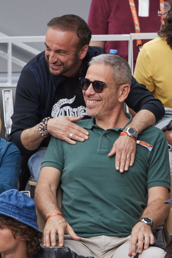 Medi Sadoun et Michel Ferraci - Célébrités dans les tribunes des Internationaux de France de tennis de Roland Garros 2024 à Paris le 26 mai 2024. © Moreau-Jacovides/Bestimage