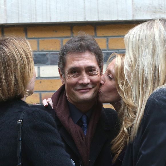 Sylvie Elias (compagne de Gerard de Villiers ) et sa fille Sarah Marshall - Obseques de Gerard de Villiers en l'eglise Saint-Honore d'Eylau a Paris. Le 7 novembre 2013