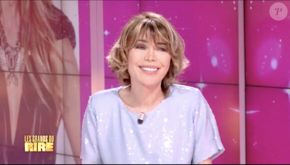 L'émission propose de revenir sur des chansons et sketches cultes 
Première émission "Les Grands du Rire" présentée par Bernard Montiel et Isabelle Morizet et diffusée le 1er juin sur C8 avec comme invitée Anne Roumanoff.