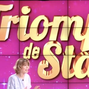 Première émission "Les Grands du Rire" présentée par Bernard Montiel et Isabelle Morizet et diffusée le 1er juin sur C8 avec comme invitée Anne Roumanoff.