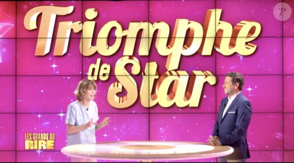 Première émission "Les Grands du Rire" présentée par Bernard Montiel et Isabelle Morizet et diffusée le 1er juin sur C8 avec comme invitée Anne Roumanoff.