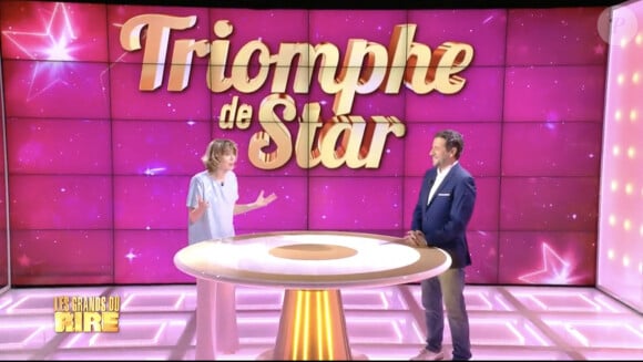 Première émission "Les Grands du Rire" présentée par Bernard Montiel et Isabelle Morizet et diffusée le 1er juin sur C8 avec comme invitée Anne Roumanoff.