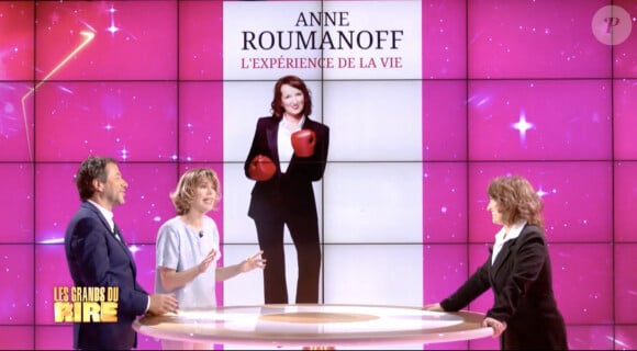 Première émission "Les Grands du Rire" présentée par Bernard Montiel et Isabelle Morizet et diffusée le 1er juin sur C8 avec comme invitée Anne Roumanoff.