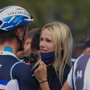 Le Français Julian Alaphilippe et Marion Rousse lors des Championnats du Monde Route UCI 2021, course sur route Hommes Elite, le 26 septembre 2021. Laurent Lairys/ABACAPRESS.COM