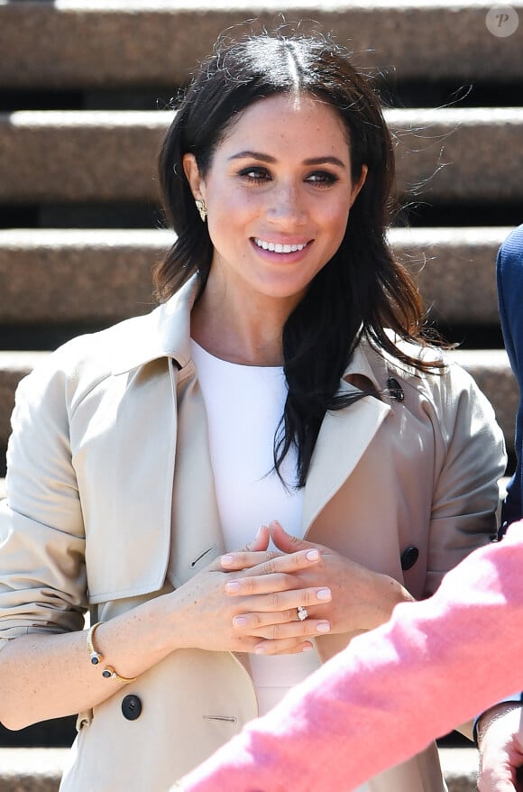 Mais le tabloïd a listé les créations les plus précieuses de la collection.
Meghan Markle et son bracelet "Juste un clou" de Cartier en 2019. Photo by Doug Peters/EMPICS/ABACAPRESS.COM