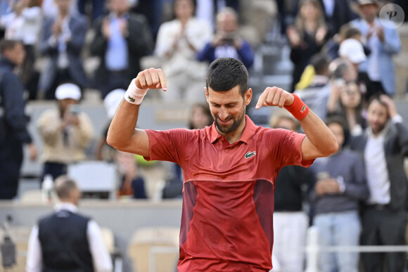 Tennis : Roland Garros 2024 - France - Novak Djokovic - Serbie - Internationaux de France de tennis de Roland Garros 2024 à Paris le 3 juin 2024.