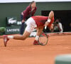 Après s'être blessé lors de son dernier match, le Serbe se retrouve dans l'incapacité de disputer le quart de finale du tournoi qui l'attendait demain face à Casper Ruud.
Tennis - Novak Djokovic forfait pour son quart de finale des Internationaux de France de tennis de Roland Garros 2024 à Paris - Tennis : Roland Garros 2024 - France - Novak Djokovic - Serbie - Internationaux de France de tennis de Roland Garros 2024 à Paris le 3 juin 2024.