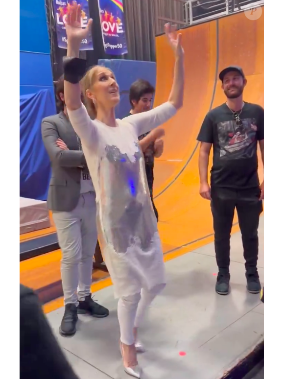 Alors qu'elle assistait au spectacle du Cirque du Soleil, Céline Dion a chanté pour toute l'équipe du show.
Capture d'écran du compte Celine Vocals.