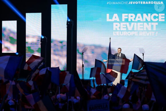 et président du Rassemblement National ?
Meeting des élections européennes de Jordan Bardella, président du Rassemblement national (RN), au dôme de Paris, le 2 juin 2024. © Stéphane Lemouton / Bestimage 