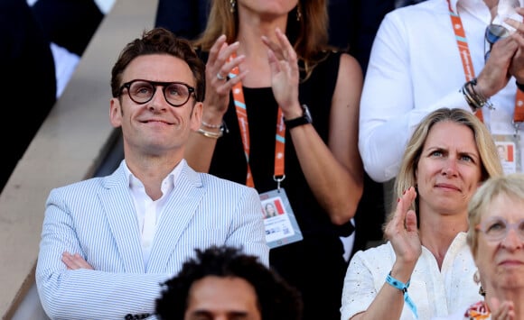 Laurent Macron et sa femme Sabine dans les tribunes de la finale homme des Internationaux de France de tennis de Roland Garros 2024 à Paris le 9 juin 2024. © Jacovides-Moreau/Bestimage 