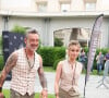 Exclusif - Stéphane Blancafort et sa compagne Catherine Davydzenka - Arrivées au photocall de la 3ème édition du Festival du Cinéma Français et de la Gastronomie d'Aix-les-Bains. Le 8 juin 2024 © Denis Guignebourg / Bestimage