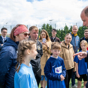 Prince William - Le prince William est allé à la rencontre de l'équipe britannique de football avant l'Euro le 14 juin prochain, dans leur centre d'entraînement de St George's Park à Burton upon Trent. 10 juin 2024. @ Paul Cooper/Daily Telegraph/PA Wire.