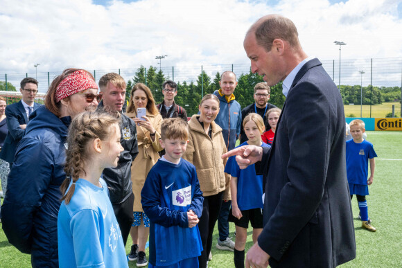 Prince William - Le prince William est allé à la rencontre de l'équipe britannique de football avant l'Euro le 14 juin prochain, dans leur centre d'entraînement de St George's Park à Burton upon Trent. 10 juin 2024. @ Paul Cooper/Daily Telegraph/PA Wire.