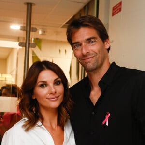 Exclusif - Alice Detollenaere, Camille Lacourt - Backstage du défilé de l'association Ruban Rose à l'occation du lancement d'octobre rose sur les Champs Elysées à Paris, France, le 01 octobre 2023. © Christophe Clovis / Bestimage 