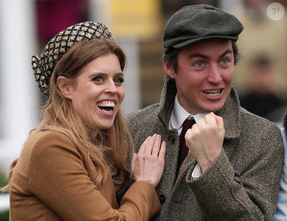 La princesse Beatrice d'York et son mari Edoardo Mapelli Mozzi - Les membres de la famille royale d'Angleterre assistent au Cheltenham Festival, les courses de Cheltenham - jour 3 le 14 mars 2024. 