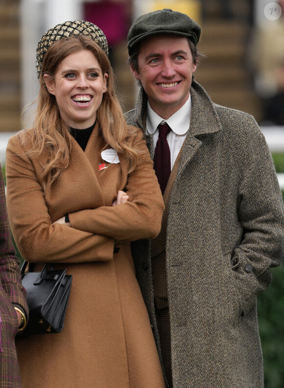 La princesse Beatrice d'York et son mari Edoardo Mapelli Mozzi - Les membres de la famille royale d'Angleterre assistent au Cheltenham Festival, les courses de Cheltenham - jour 3 le 14 mars 2024. 