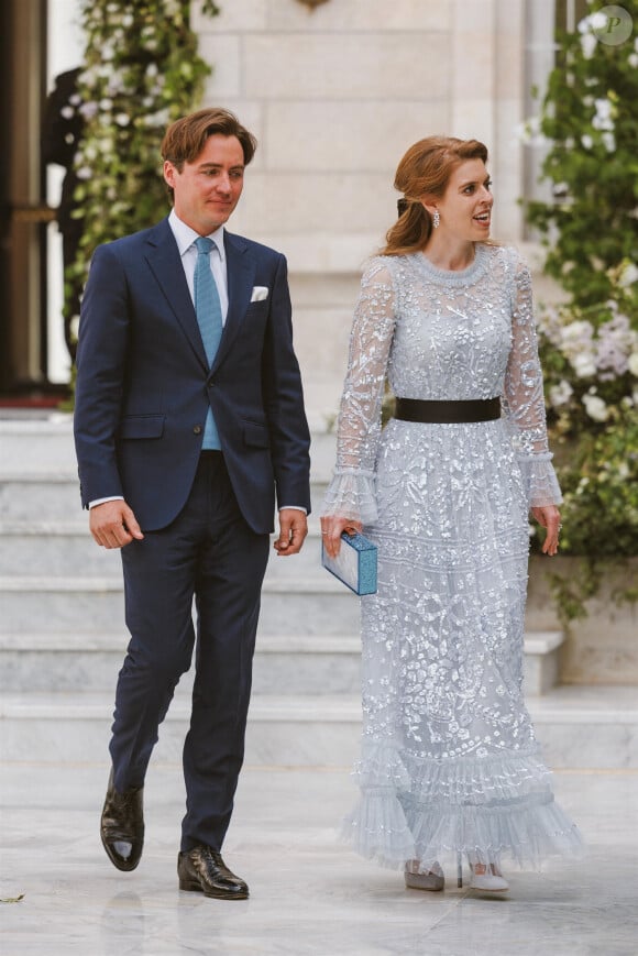 La princesse Beatrice d'York et son mari Edoardo Mapelli Mozzi - Les familles royales au mariage du prince Hussein de Jordanie et de Rajwa al Saif, au palais Zahran à Amman (Jordanie), le 1er juin 2023. 