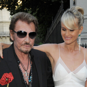 Johnny Hallyday et sa femme Laeticia Hallyday - Arrivée des people à la soirée "Vogue Paris Foundation Gala" au palais Galliera à Paris, le 6 juillet 2015.